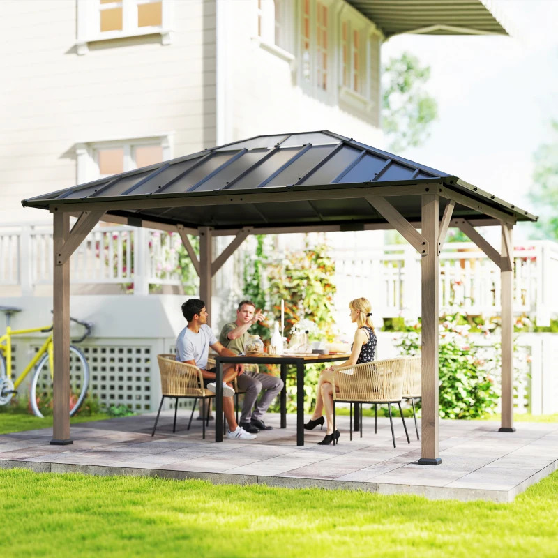 Outsunny Foot 761V00LG Hardtop Gazebo with Galvanized Steel Roof