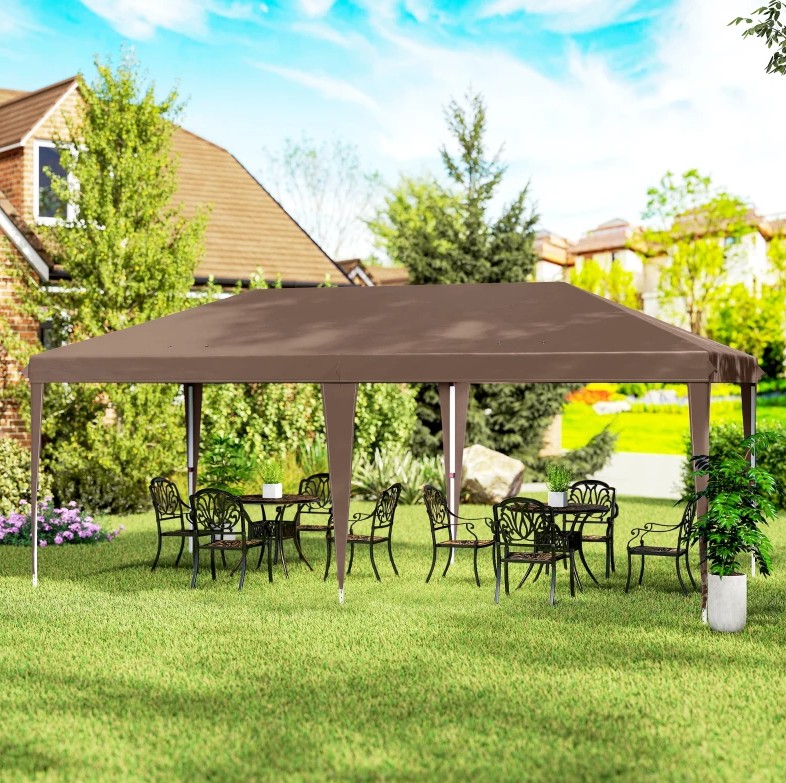 Outsunny 10 x 20 Foot Heavy Duty Pop Up Canopy Tent with Carrying Bag