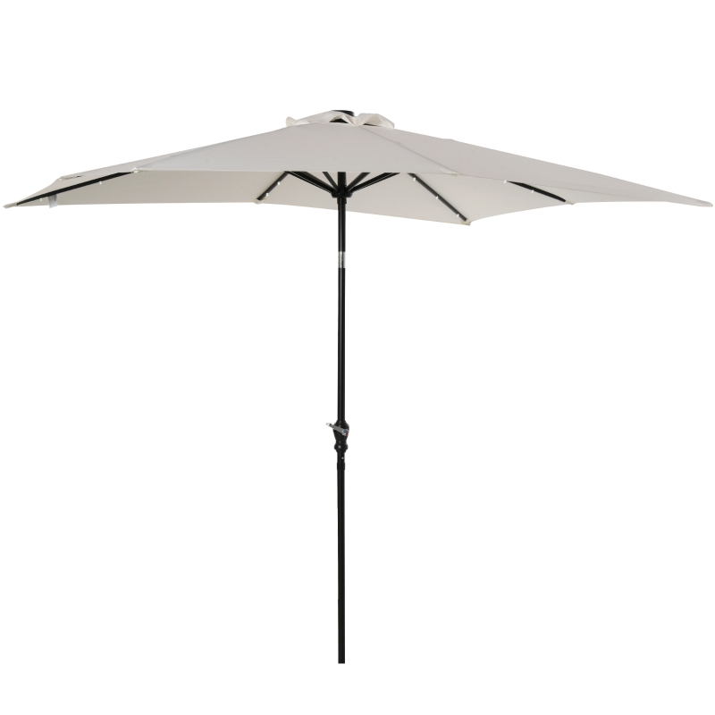 Outsunny 9 x 7 Foot Solar LED Lighted Patio Umbrella with Tilt and Crank