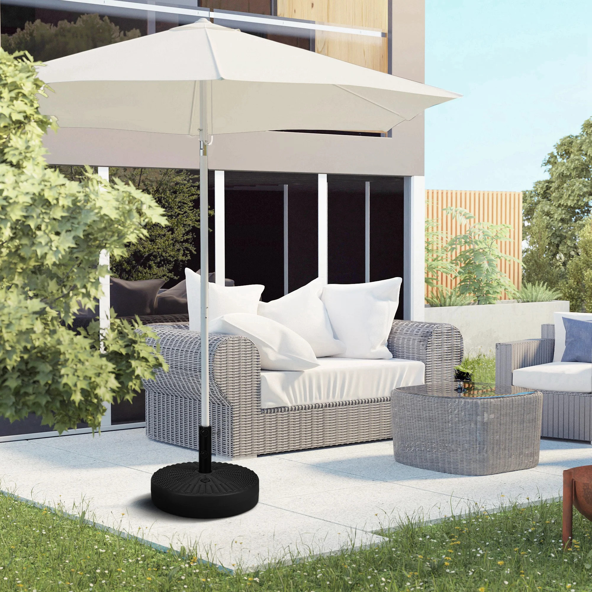 Outsunny Round Fillable Umbrella Stand
