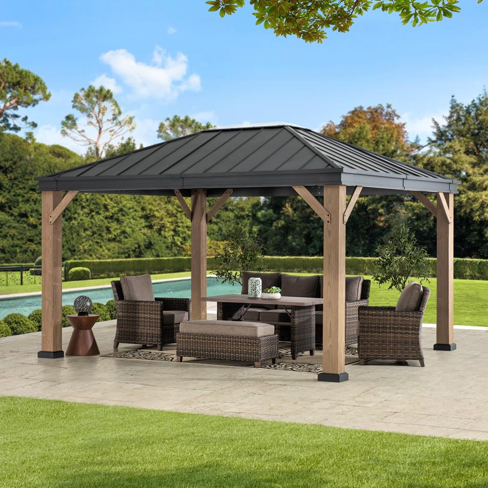 Sunjoy 11 x 13 Foot Cedarville Skylight Gazebo