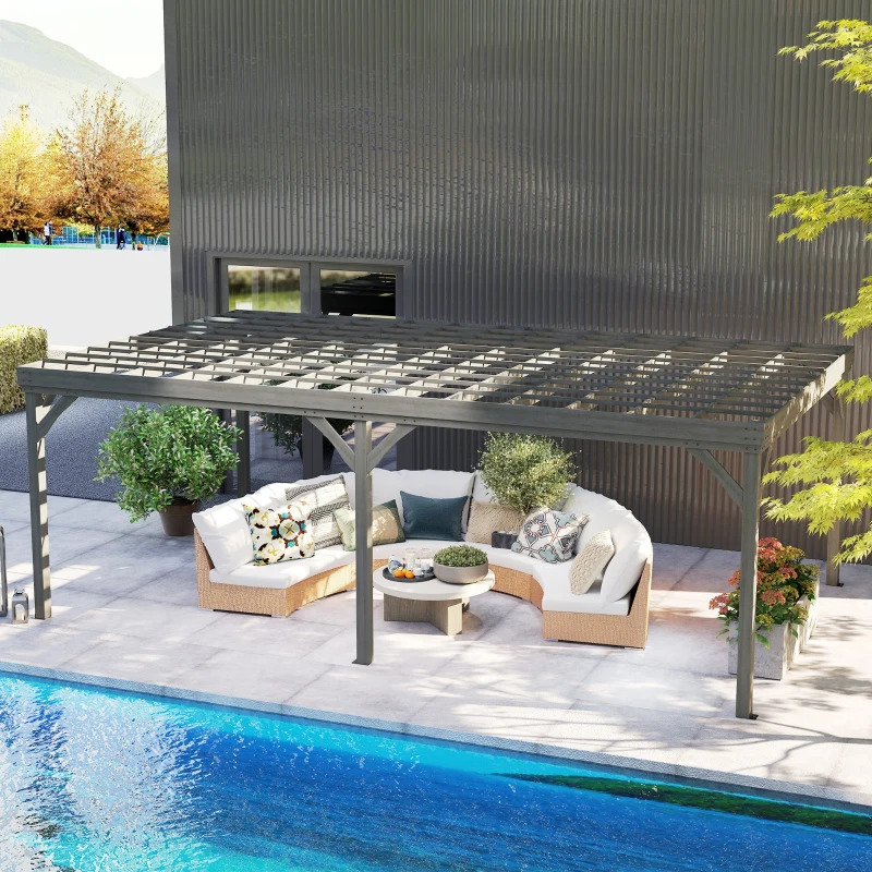 Outsunny 12 x 20 Foot Outdoor Wooden Pergola
