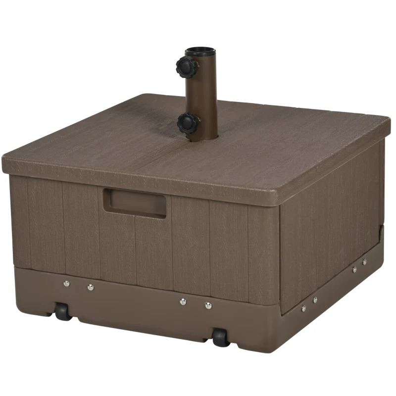 Outsunny 3-in-1 Outdoor Umbrella Base and Planter End Table