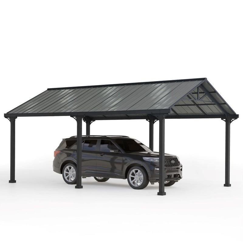 Sunjoy 20 x 12 Foot Pritchard Gable Roof Steel Carport