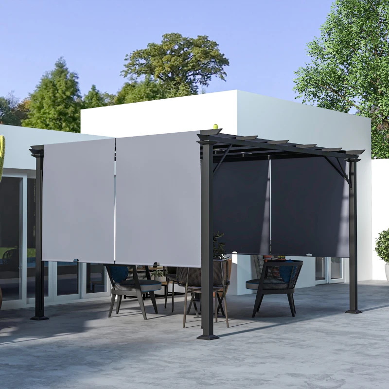 Outsunny 12 x 10 Foot Outdoor Retractable Pergola Canopy