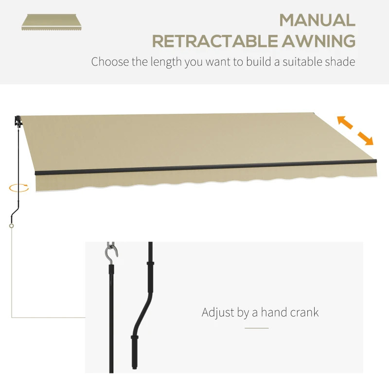 Outsunny 16 x 10 Foot Retractable Sunshade Awning