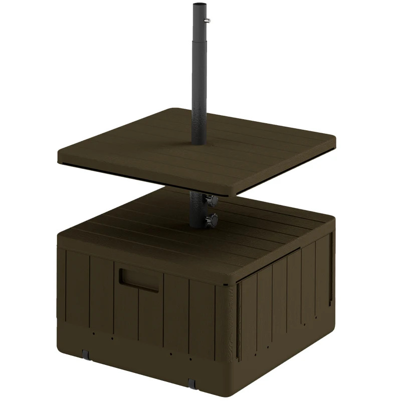 Outsunny 3-in-1 Fillable Outdoor Umbrella Base and Planter End Table