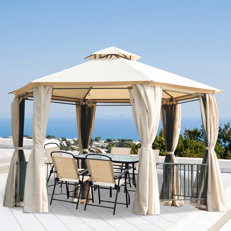 Outsunny 13 x 13 Foot Hexagon Patio Gazebo