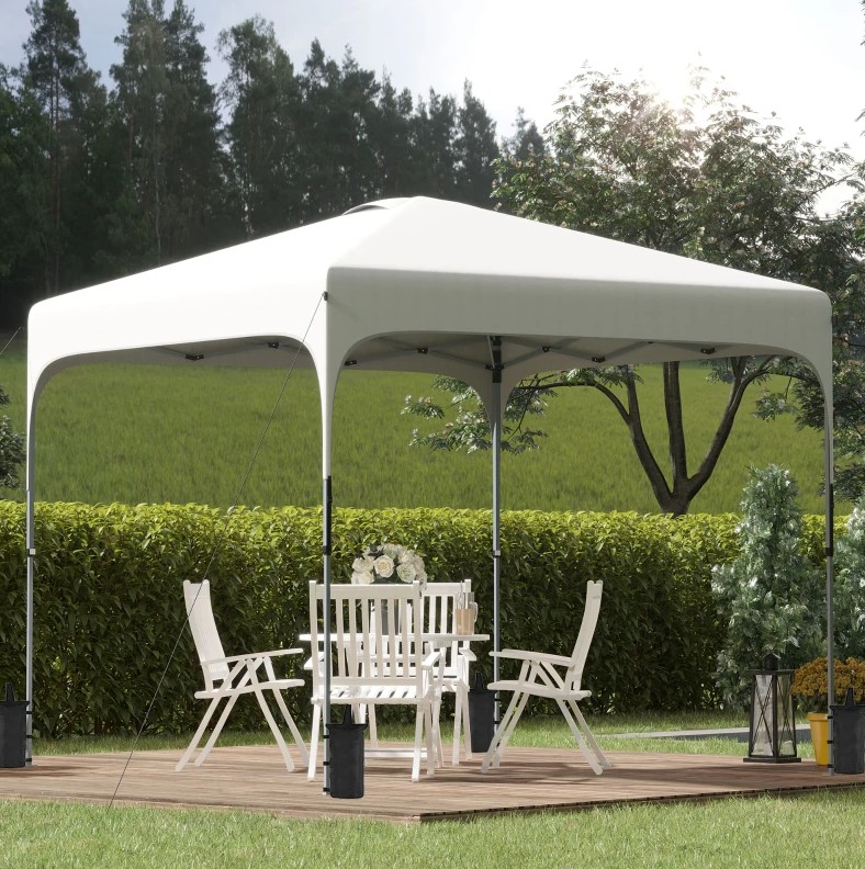 Outsunny 8 x 8 Foot Pop Up Canopy Tent with Wheeled Carry Bag
