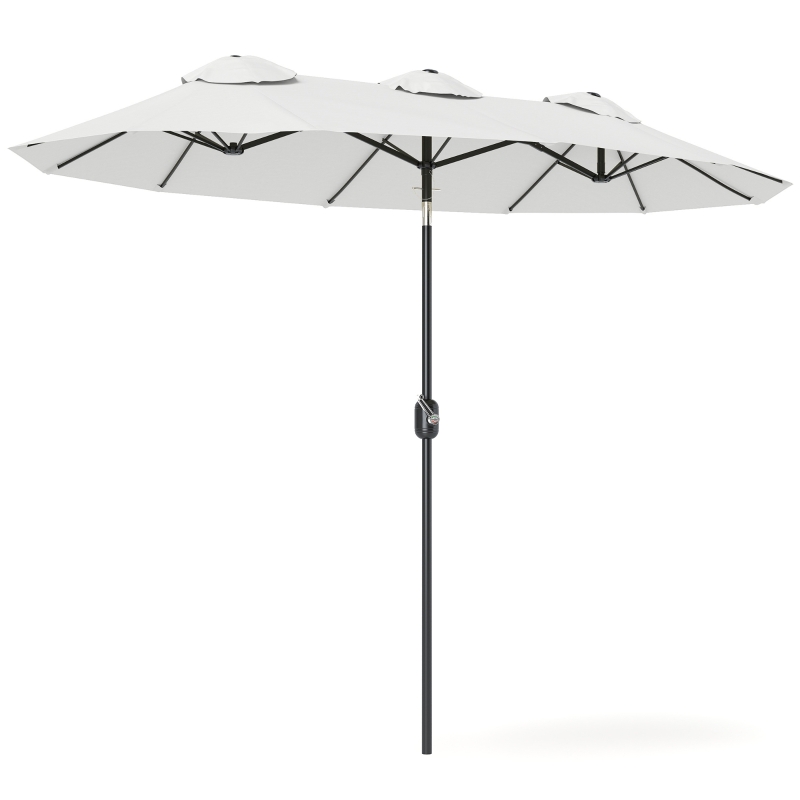 Outsunny Double Sided Patio Umbrella with Push Button Tilt and Crank