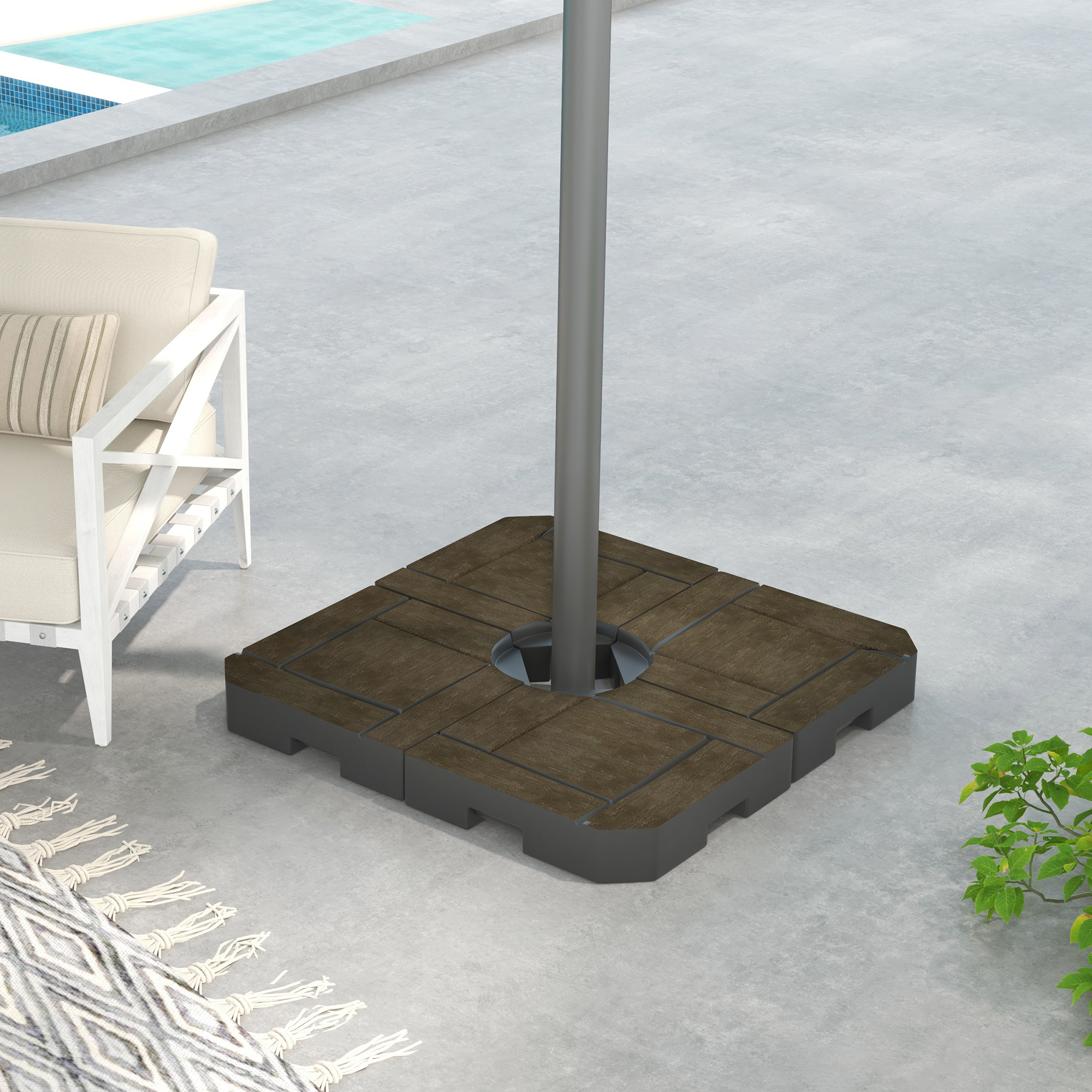 Outsunny Offset Fillable Umbrella Base Weights