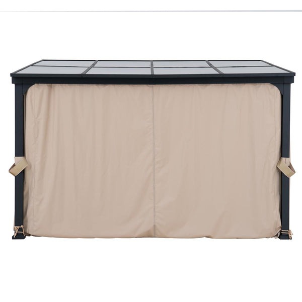 Sunjoy 10 x 12 Foot Soft-Top Wall-Mounted Gazebo with Curtains and Netting