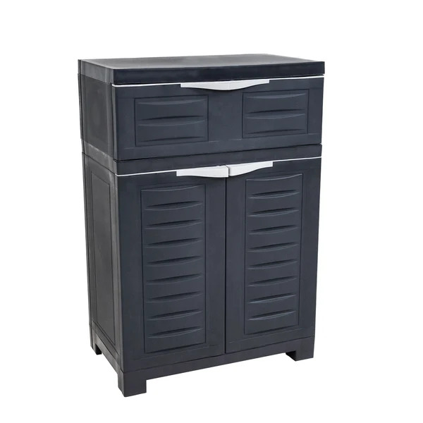 Sunnydaze 35 Inch Storage Cabinet with Shelf and Top Drawer