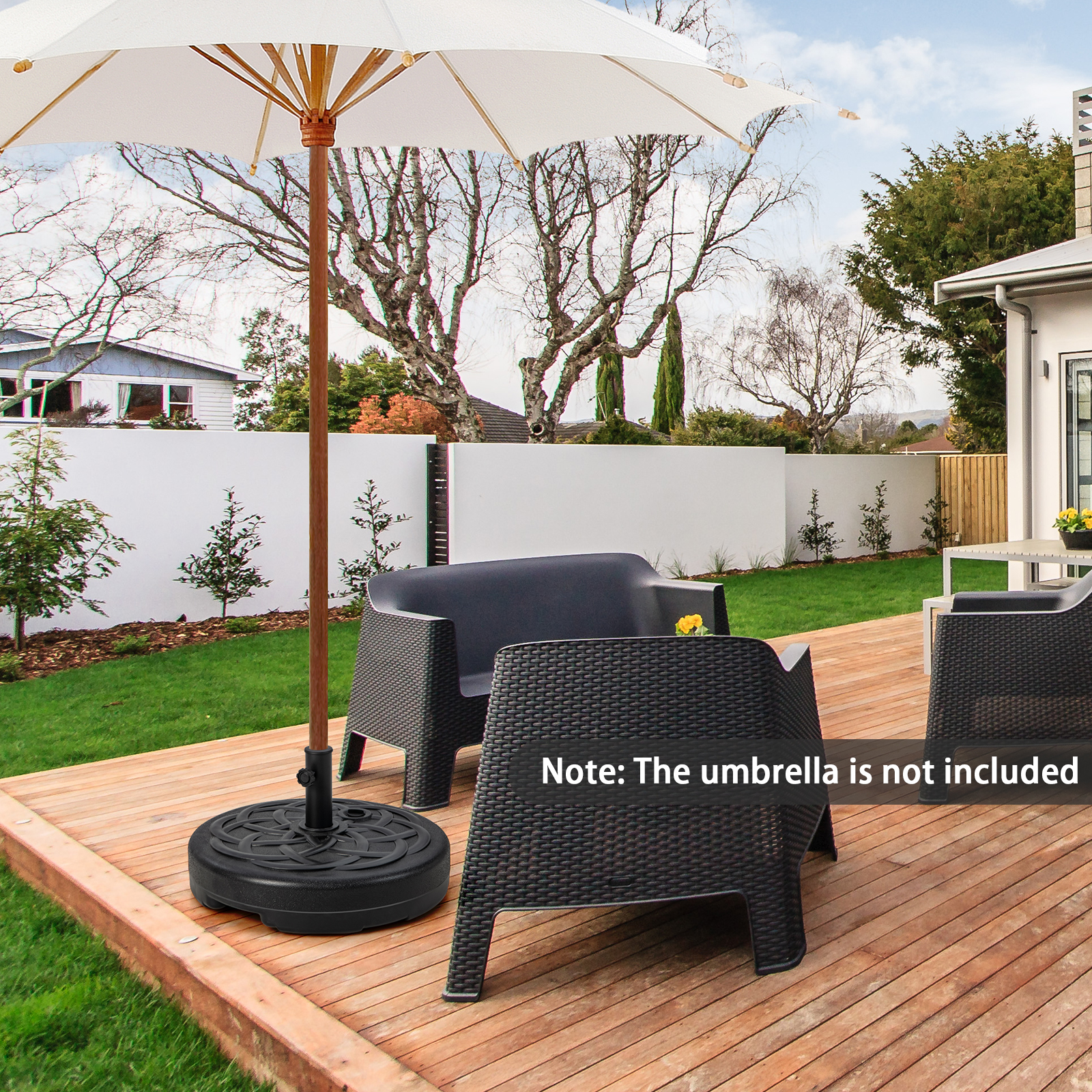 Costway 22 Inch Fillable Heavy-Duty Umbrella Base