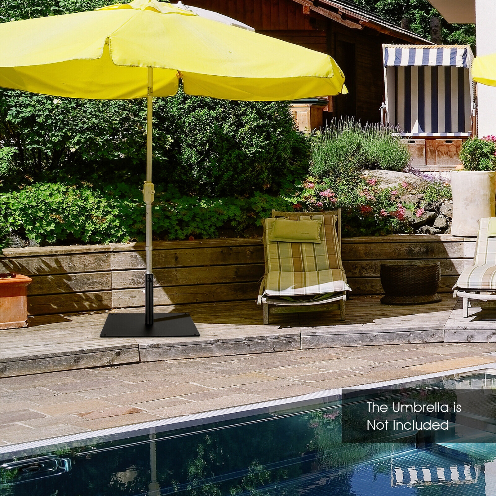 Costway 25 Inch Weighted Patio Umbrella Base - 42 Pounds