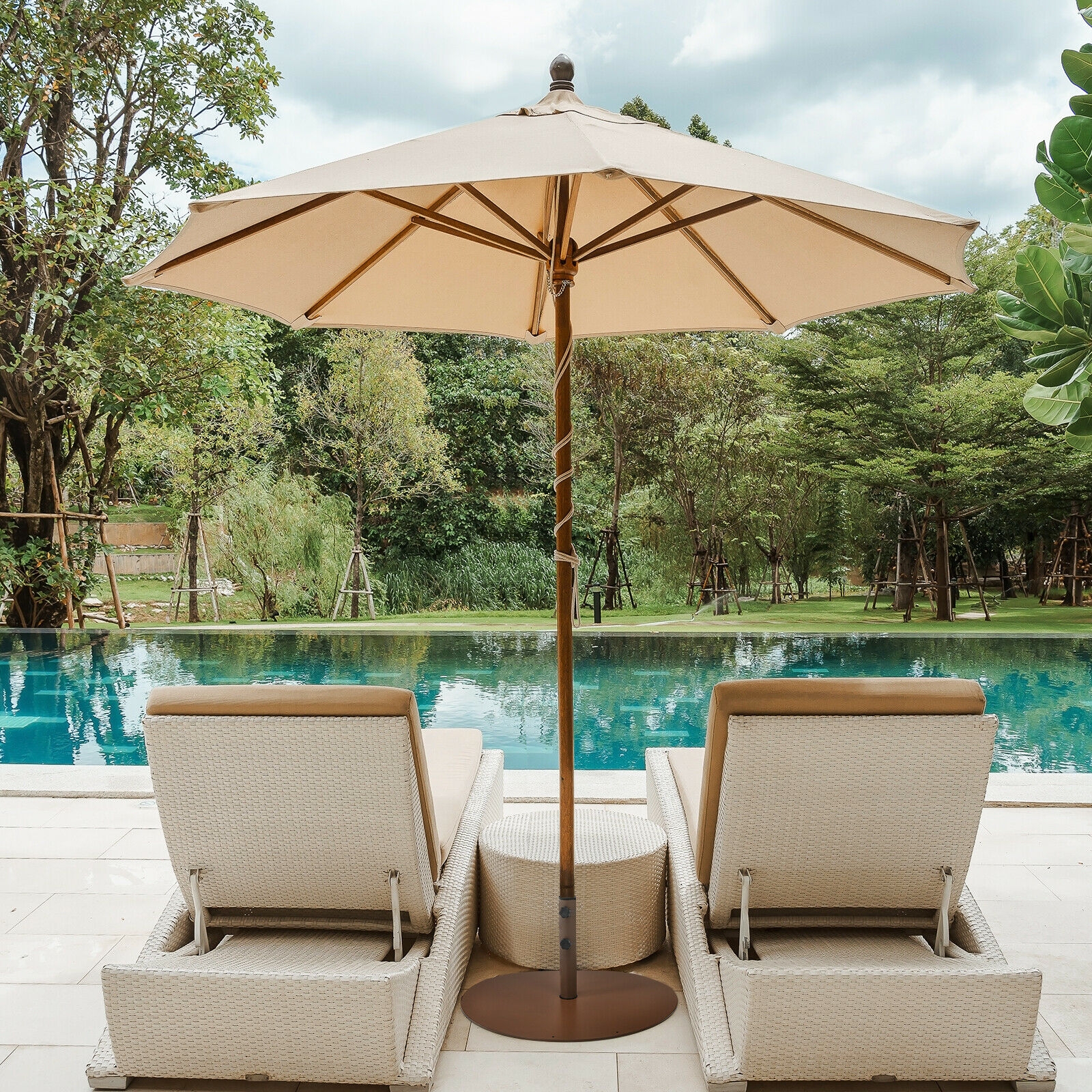 Costway 30 Inch Round Weighted Patio Umbrella Base - 59 Pounds