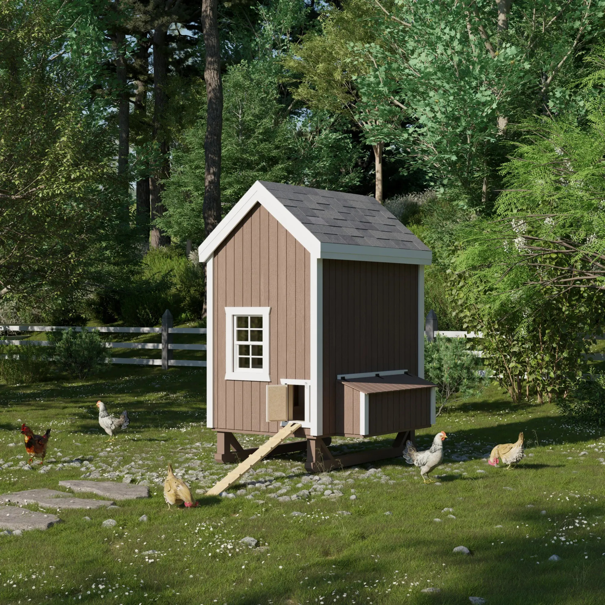 Little Cottage Co 4 x 6 Foot Colonial Gable Chicken Coop