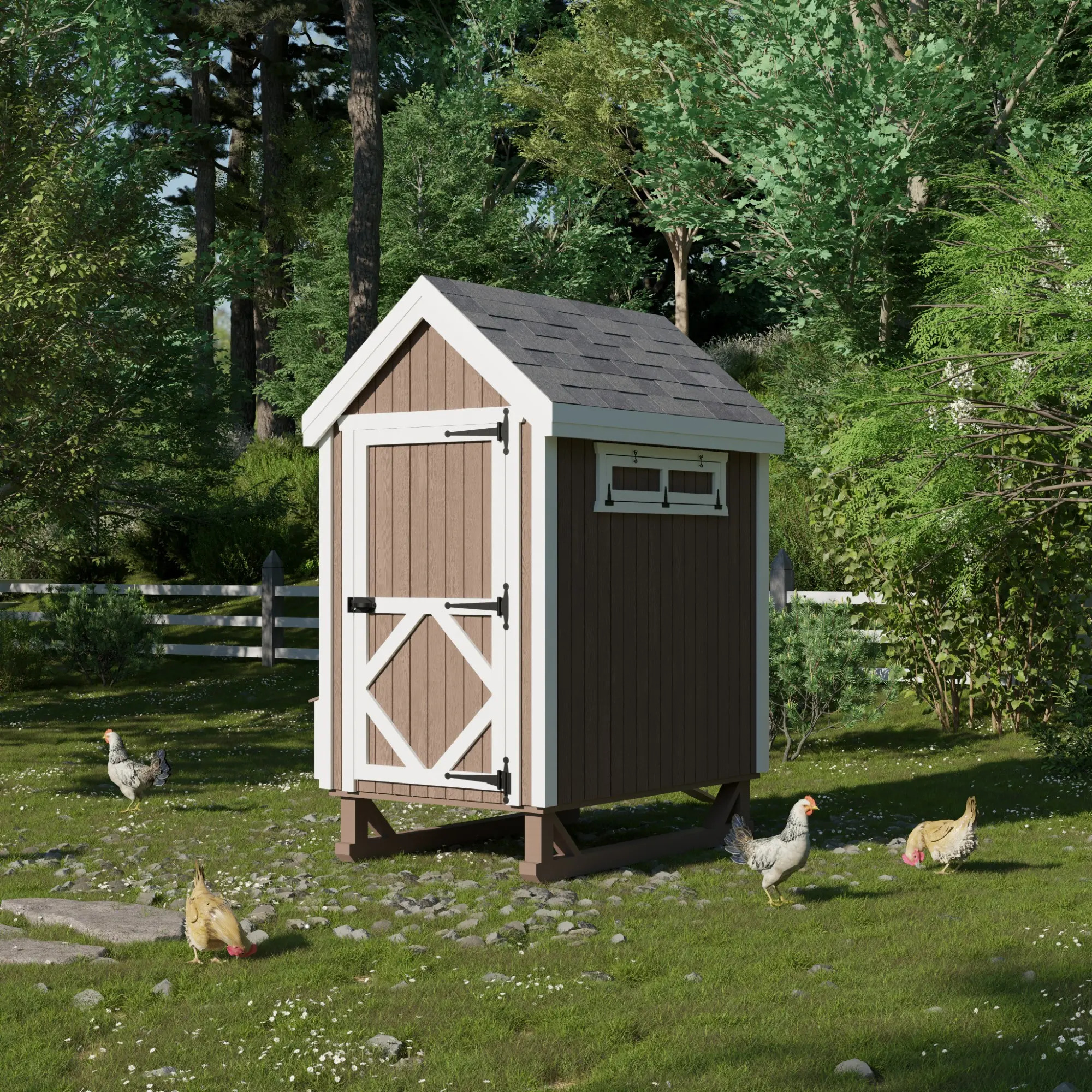 Little Cottage Co 4 x 6 Foot Colonial Gable Chicken Coop