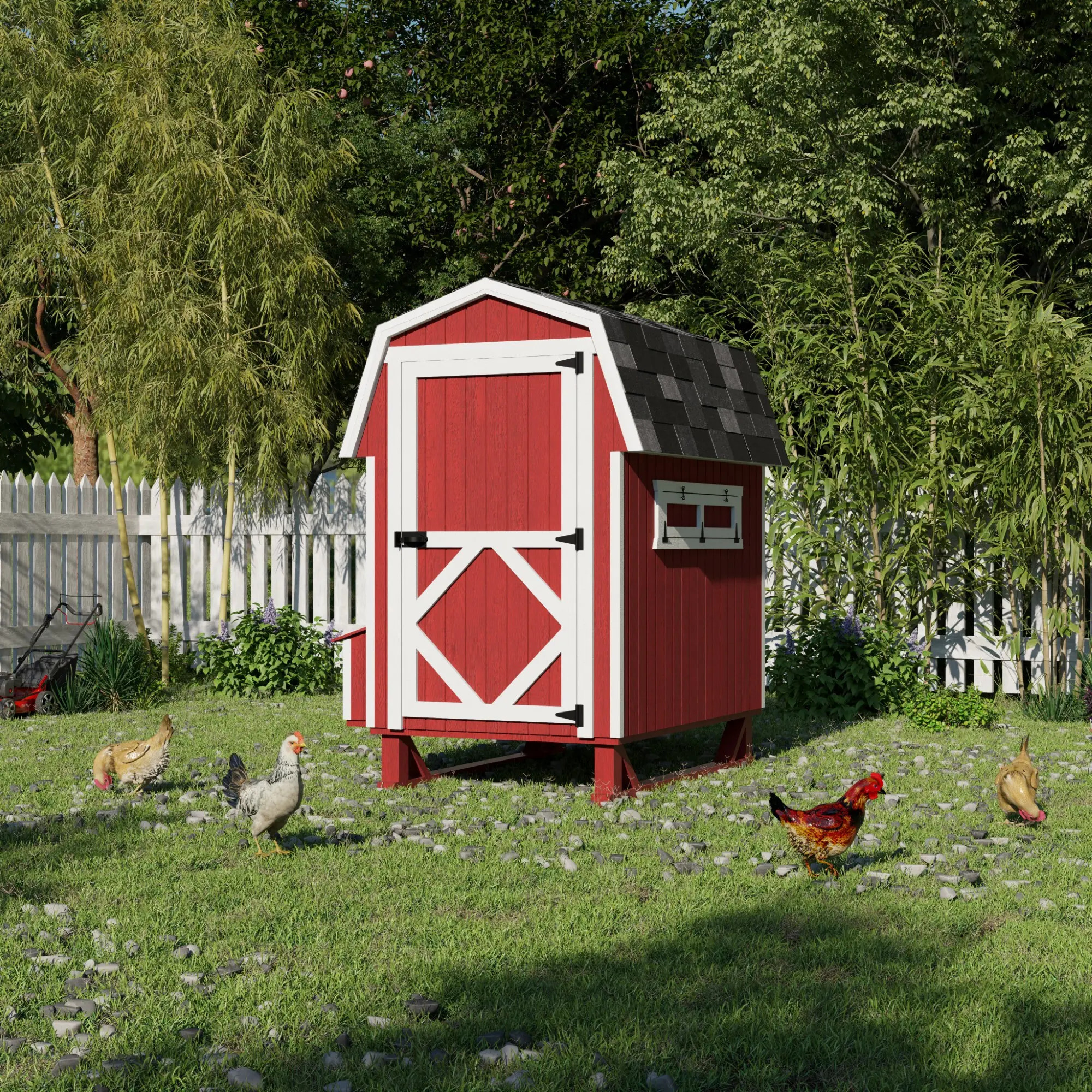 Little Cottage Co 4 x 6 Foot Gambrel Barn Chicken Coop