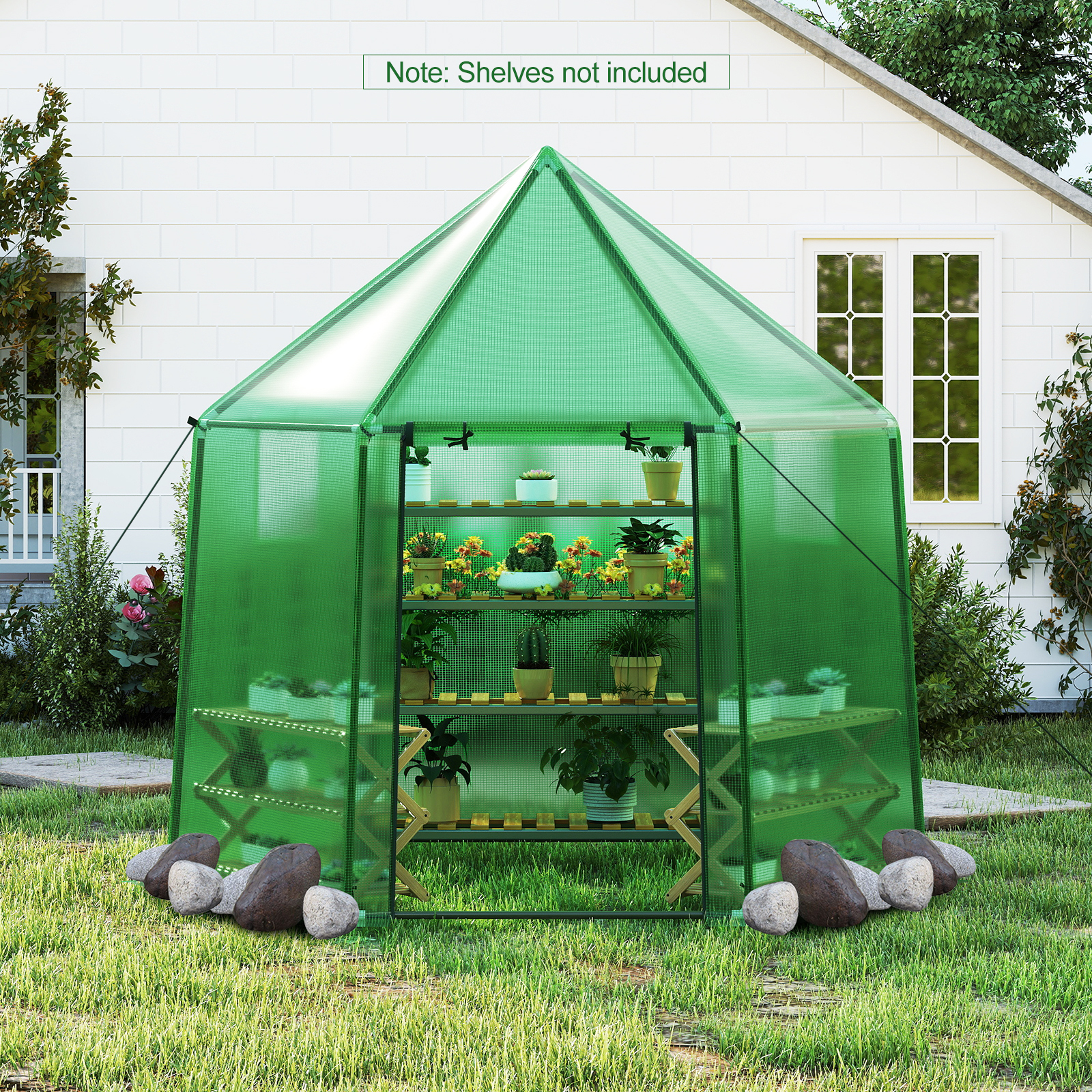 Costway 78 x 68 Inch Portable Walk-In Warm Greenhouse with Cover
