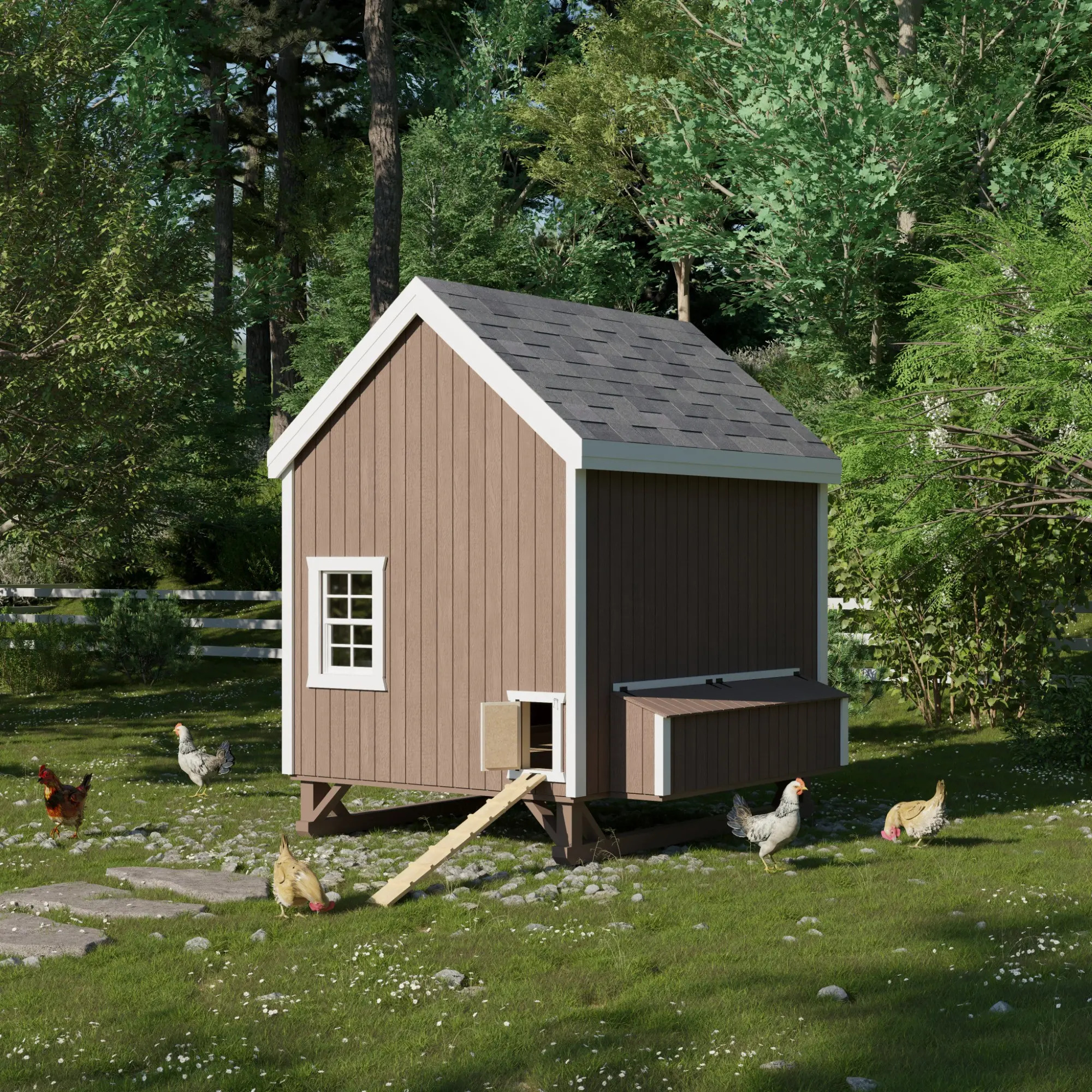 Little Cottage Co 6 x 8 Foot Colonial Gable Chicken Coop