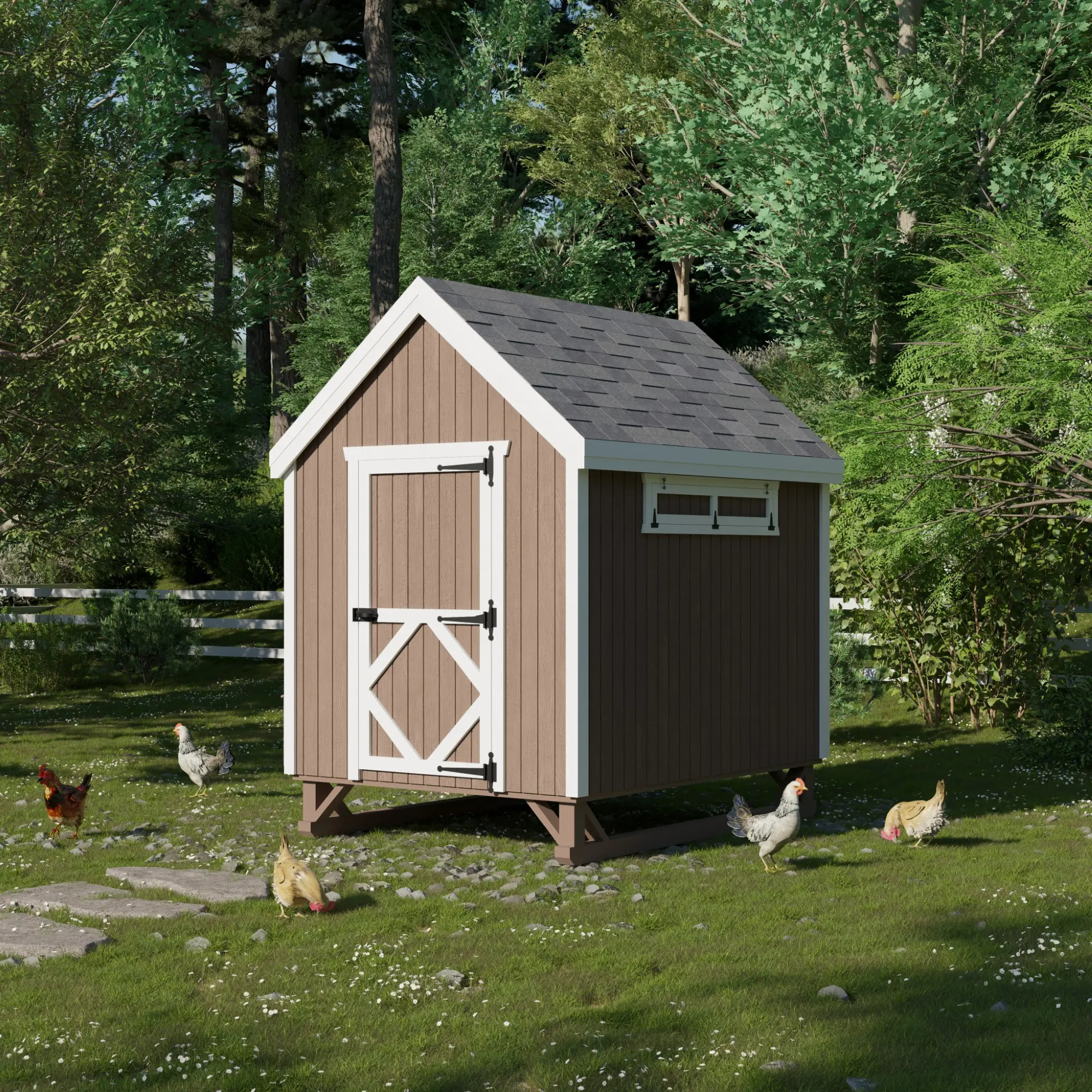 Little Cottage Co 6 x 8 Foot Colonial Gable Chicken Coop