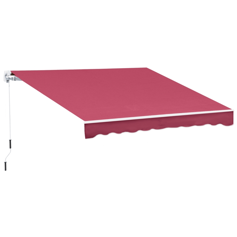Outsunny 13 x 8 Foot Manual Retractable Sun Shade Patio Awning