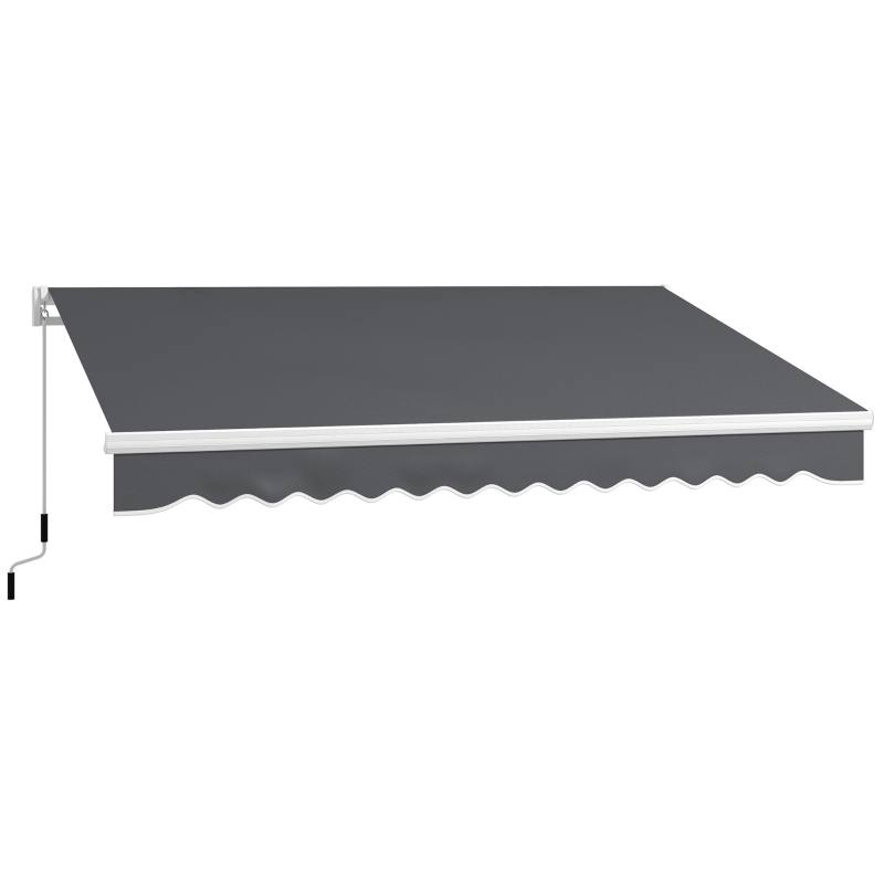 Outsunny 13 x 8 Foot Manual Retractable Sun Shade Patio Awning