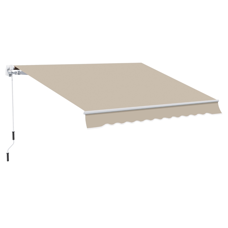 Outsunny 13 x 8 Foot Manual Retractable Sun Shade Patio Awning