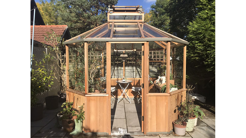 Alton 11 x 9 Foot Octagonal Half-Boarded Cedar Greenhouse