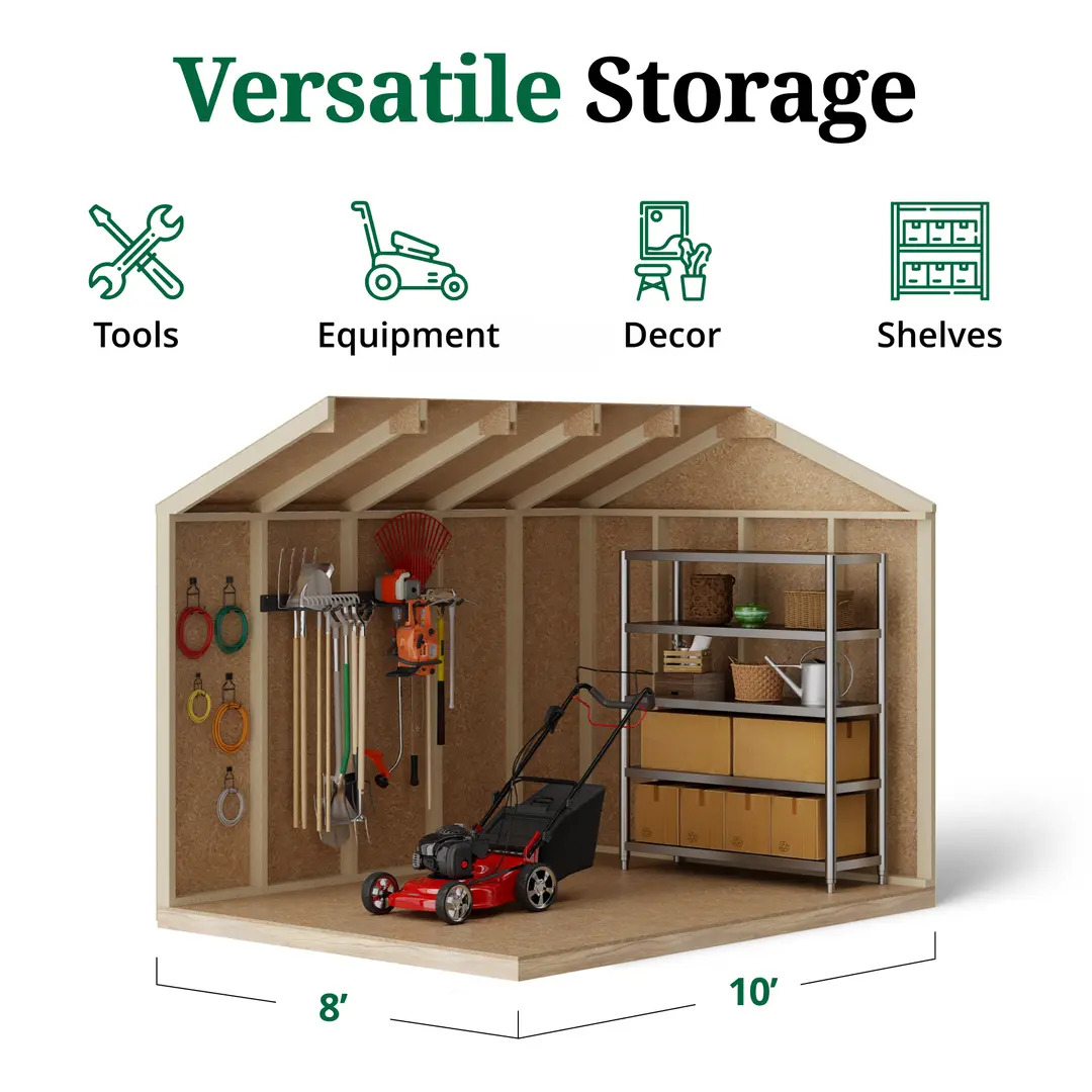Little Cottage Co. 8 x 10 Foot Value Workshop Shed with Floor - Precut Kit
