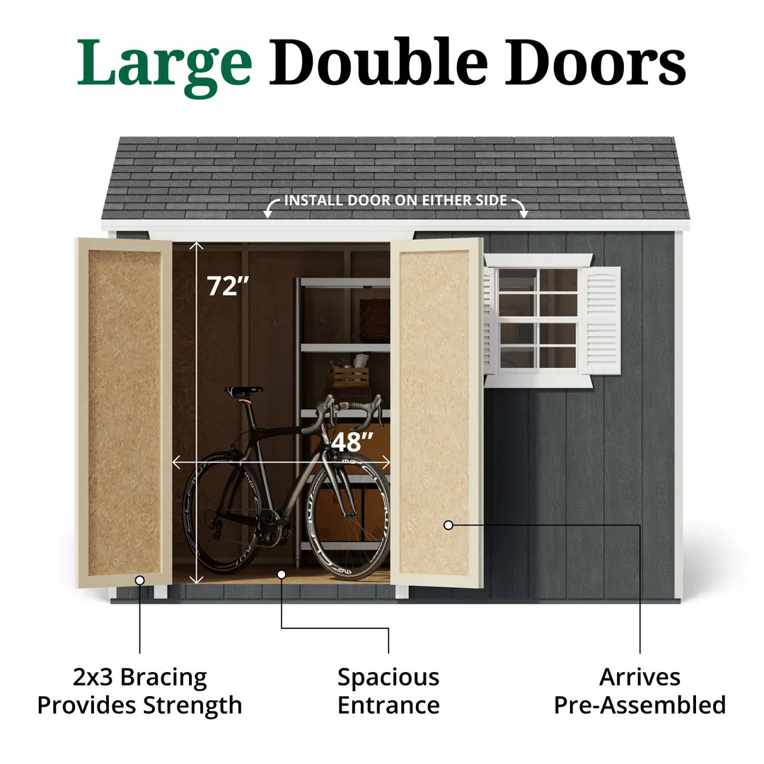 Little Cottage Co. 8 x 10 Foot Value Workshop Shed with Floor - Precut Kit