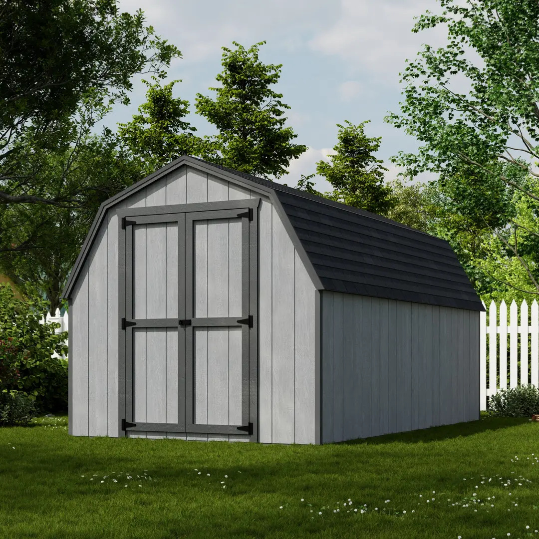 Little Cottage Co. 8 x 14 Foot Value Gambrel Barn with 4 Foot Sidewalls - Precut Kit