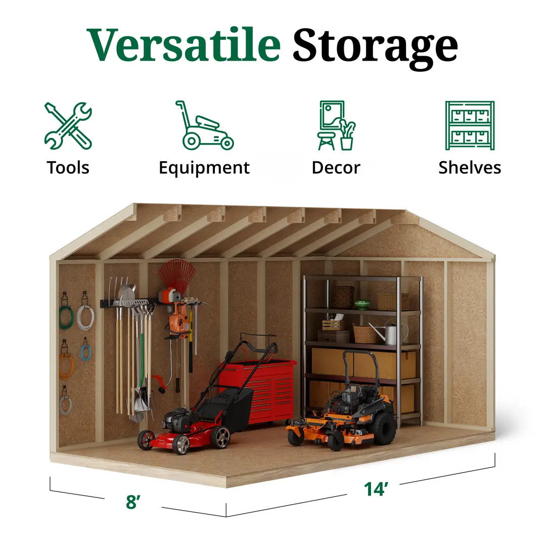 Little Cottage Co. 8 x 14 Foot Value Workshop Shed with Floor - Precut Kit