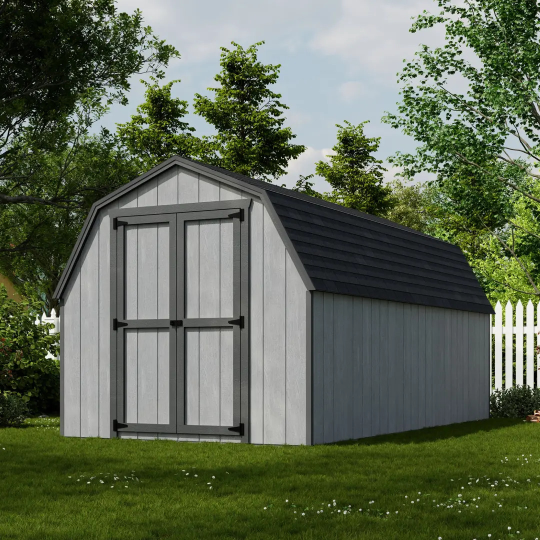 Little Cottage Co. 8 x 16 Foot Value Gambrel Barn with 4 Foot Sidewalls - Precut Kit