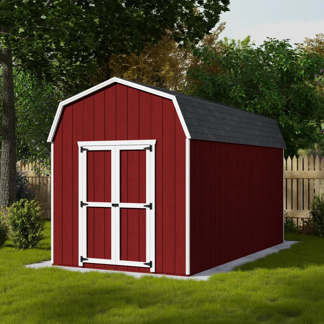 Little Cottage Co. 8 x 16 Foot Value Gambrel Barn with 6 Foot Sidewalls - Precut Kit