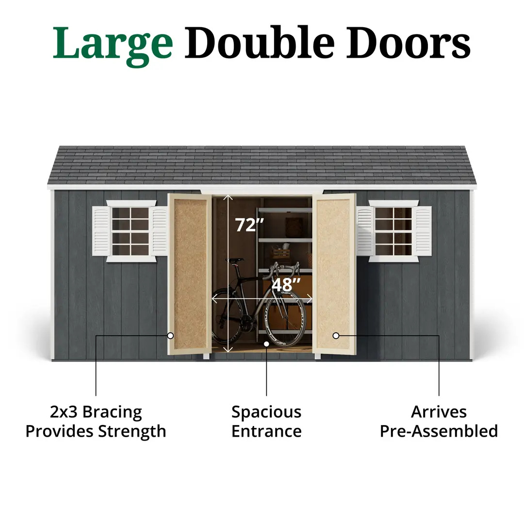 Little Cottage Co. 8 x 16 Foot Value Workshop Shed with Floor - Precut Kit
