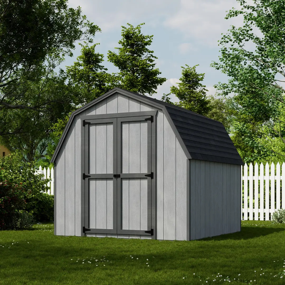 Little Cottage Co. 8 x 8 Foot Value Gambrel Barn with 4 Foot Sidewalls - Precut Kit