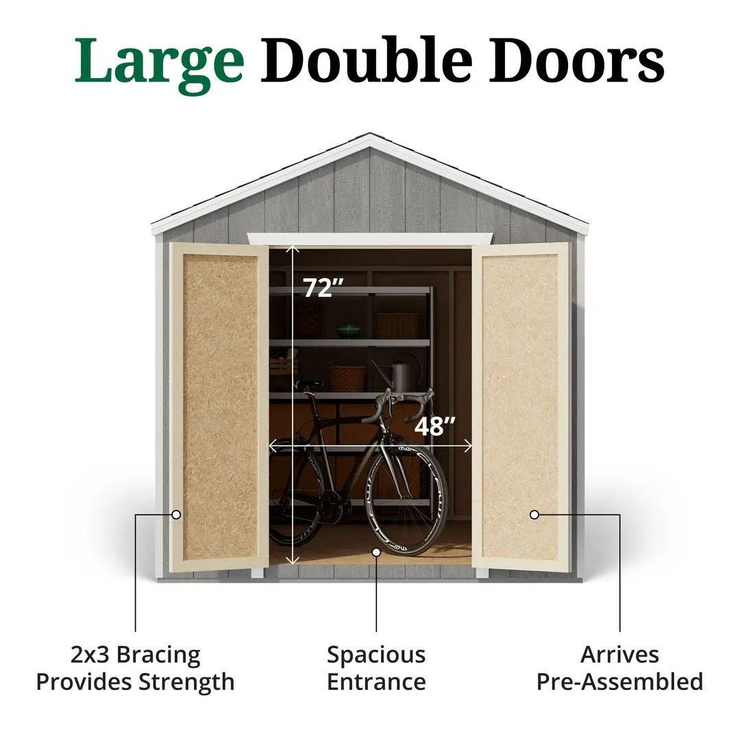 Little Cottage Co. 8 x 10 Foot Value Gable Shed with Floor - Precut Kit