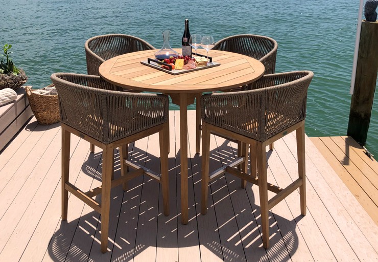 Royal Teak Collection 50 Inch Round Admiral Bar Table