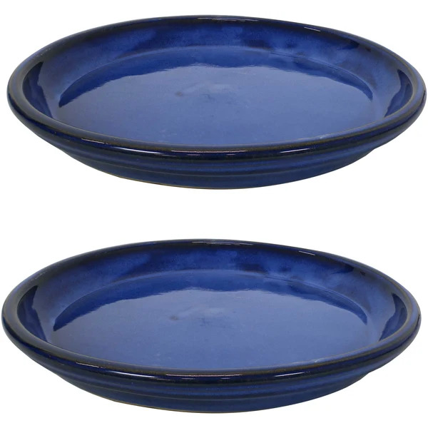 Sunnydaze 12 Inch Ceramic Planter Saucer - 4 Pack
