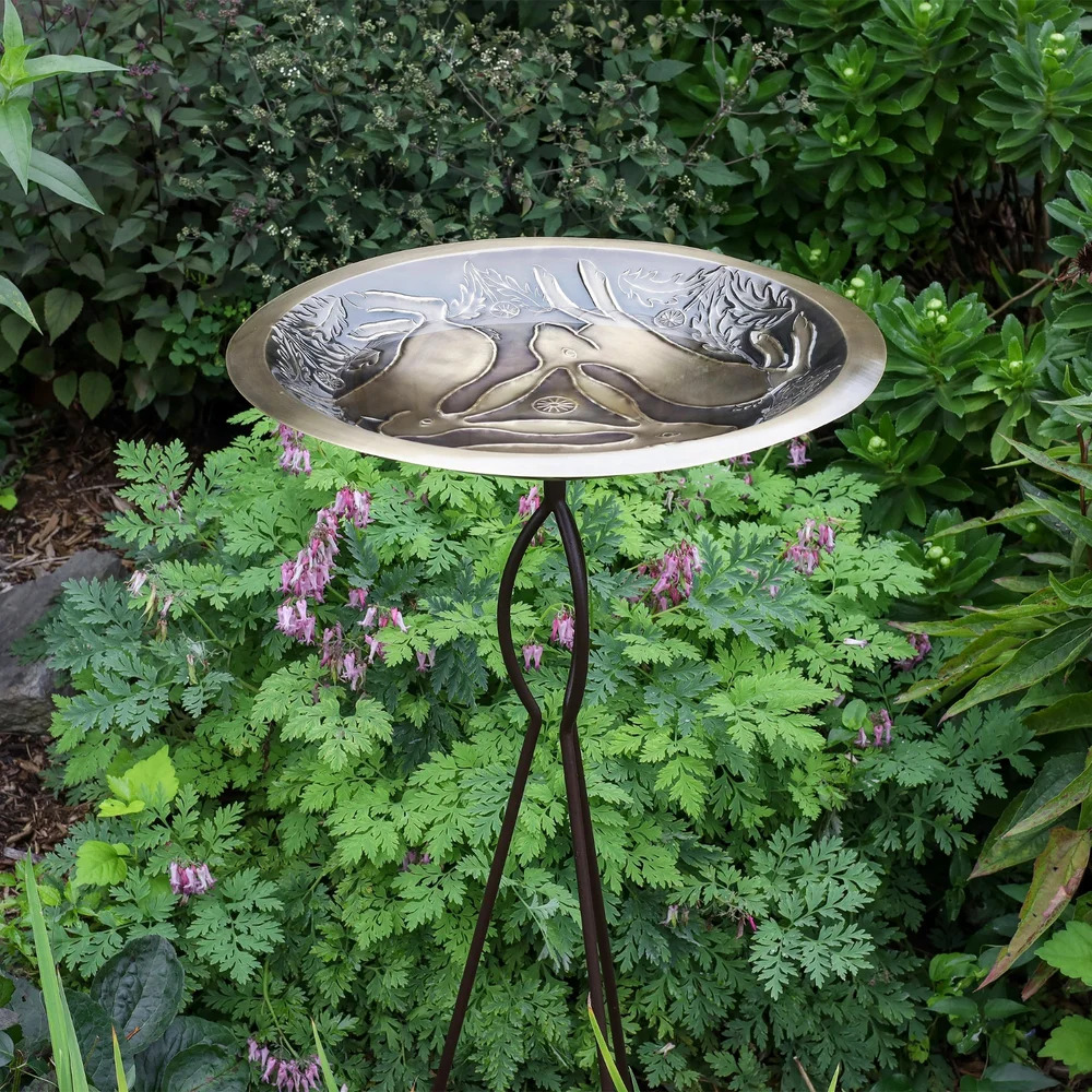 Achla 18 Inch Three Hares Birdbath