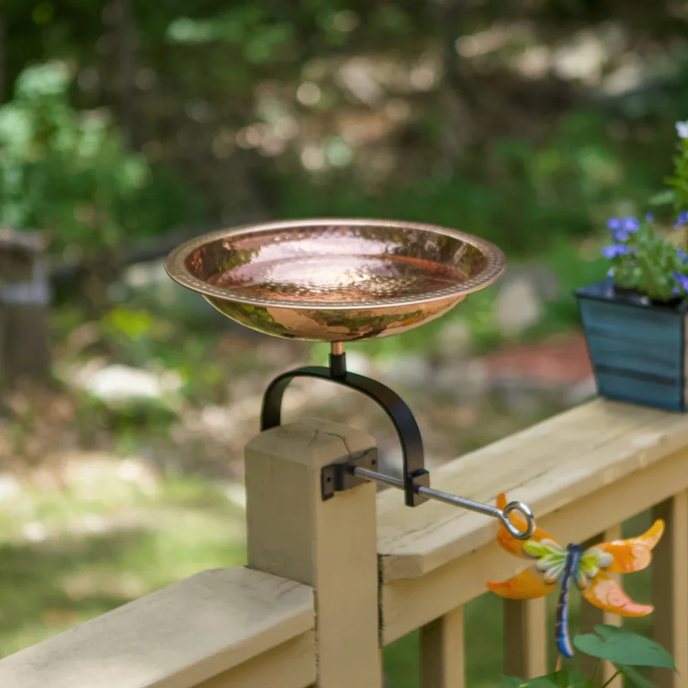 Achla 12 Inch Hammered Copper Birdbath with Rim