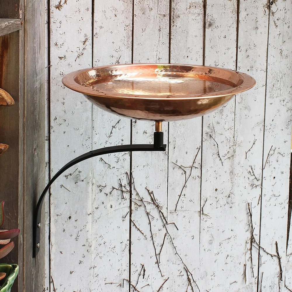Achla 12 Inch Hammered Copper Birdbath with Rim