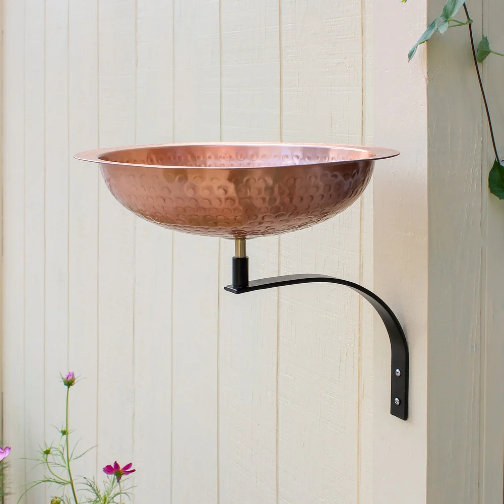 Achla 12 Inch Hammered Copper Birdbath