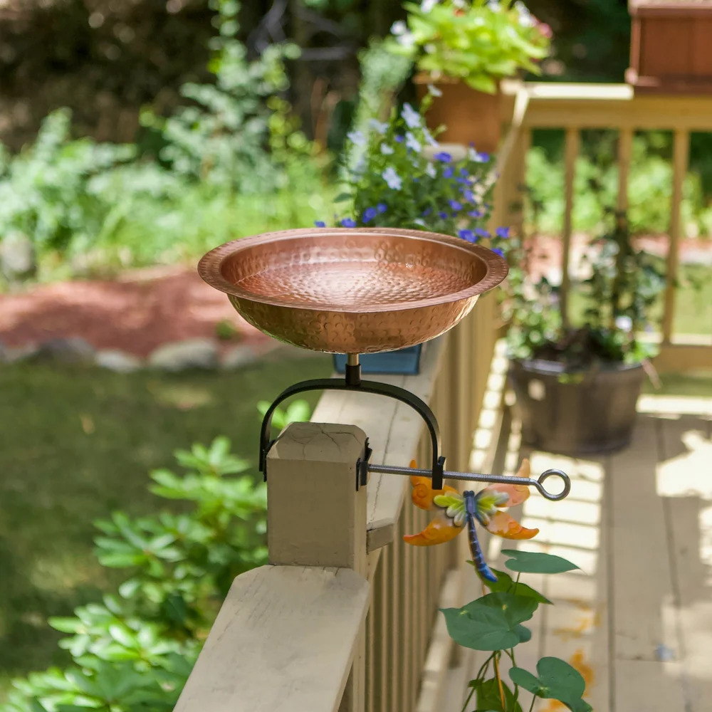 Achla 12 Inch Hammered Copper Birdbath