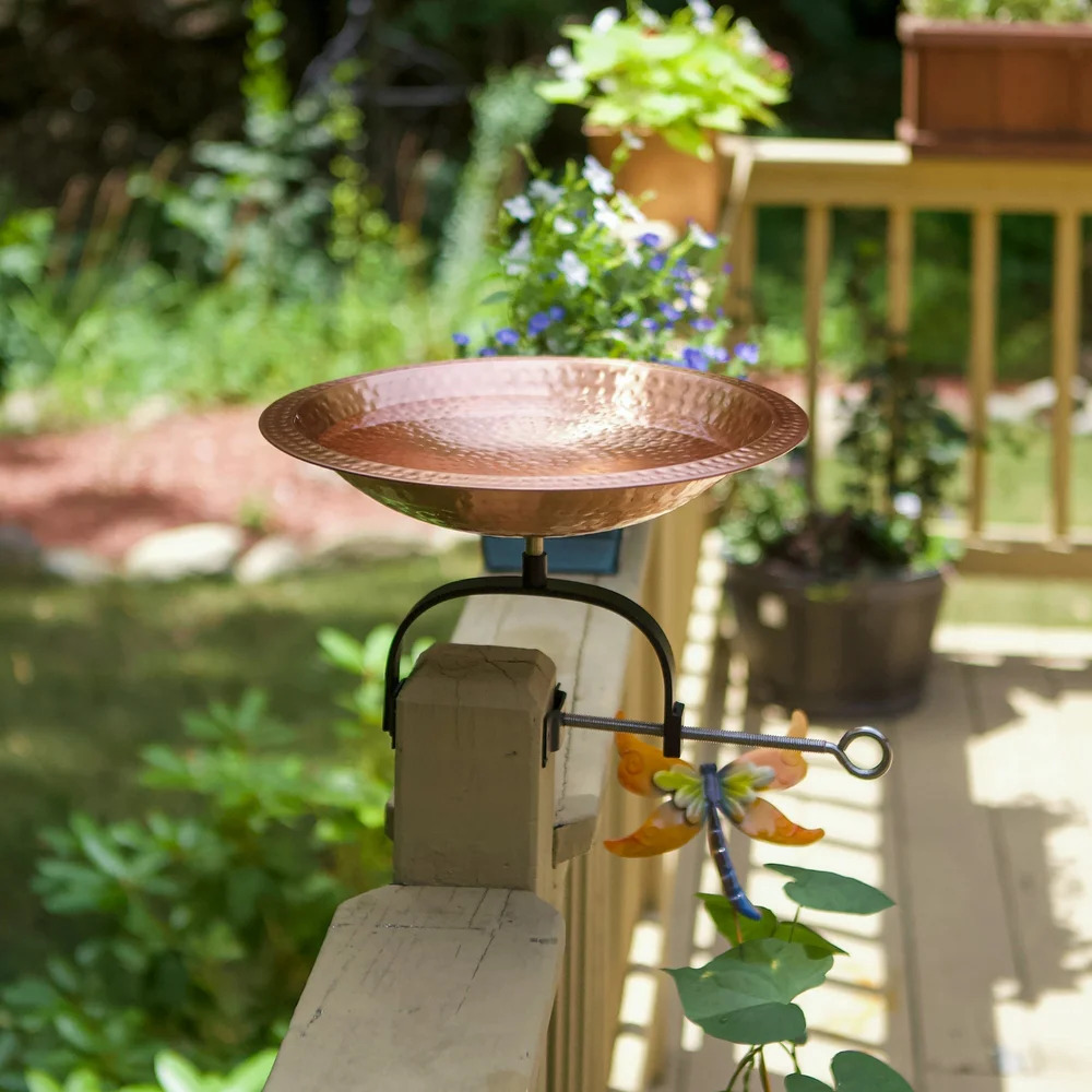 Achla 14 Inch Hammered Copper Birdbath