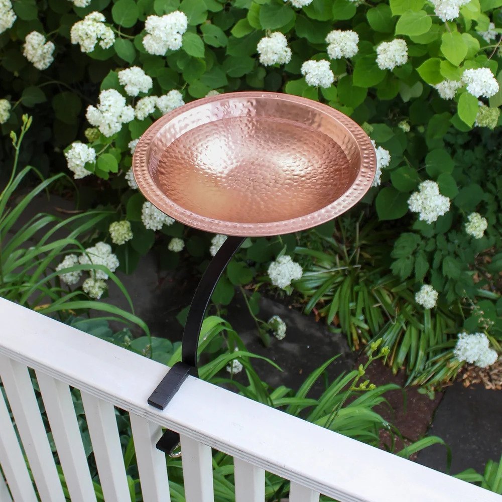 Achla 14 Inch Hammered Copper Birdbath