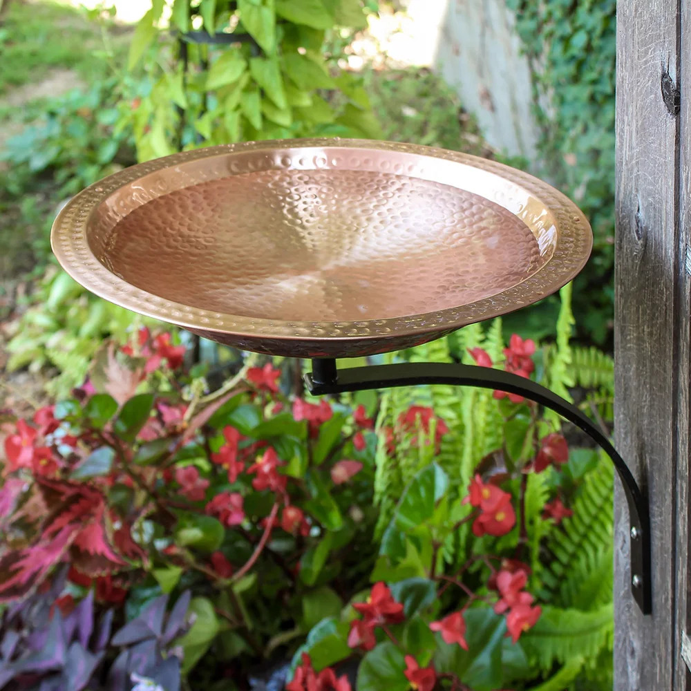 Achla 14 Inch Hammered Copper Birdbath
