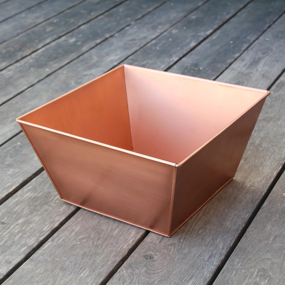 Achla 12 Inch Copper-Plated Steel Tapered Planter Box